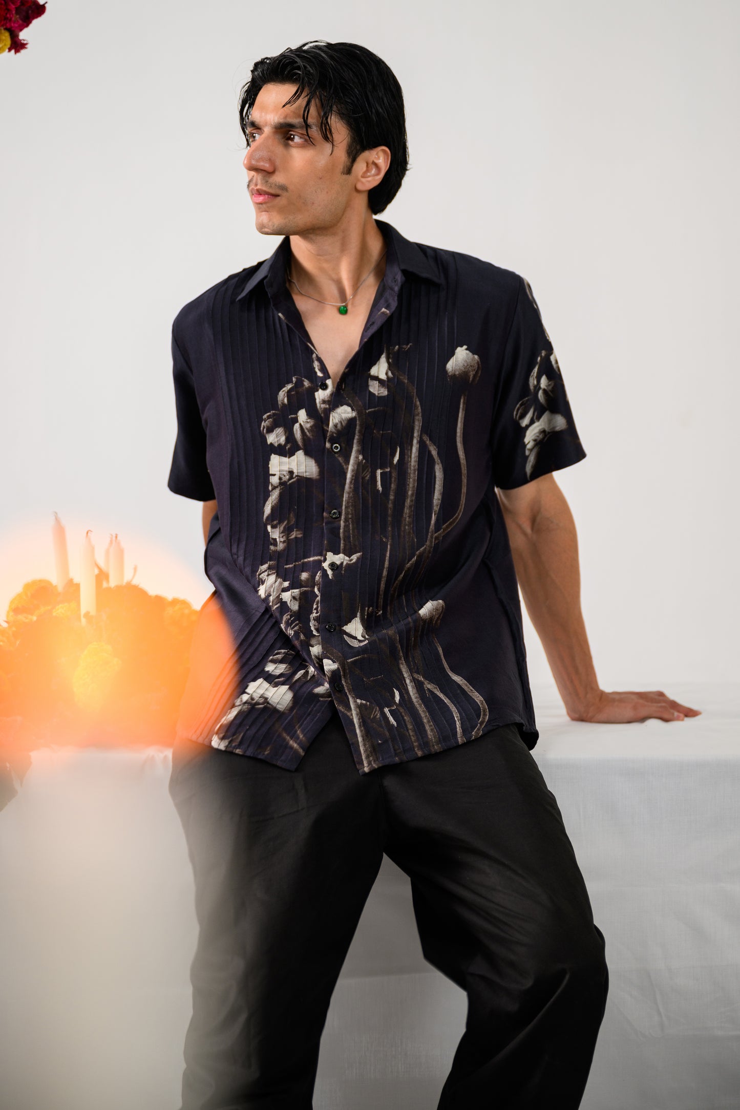 PLEATRIX SILK SHIRT