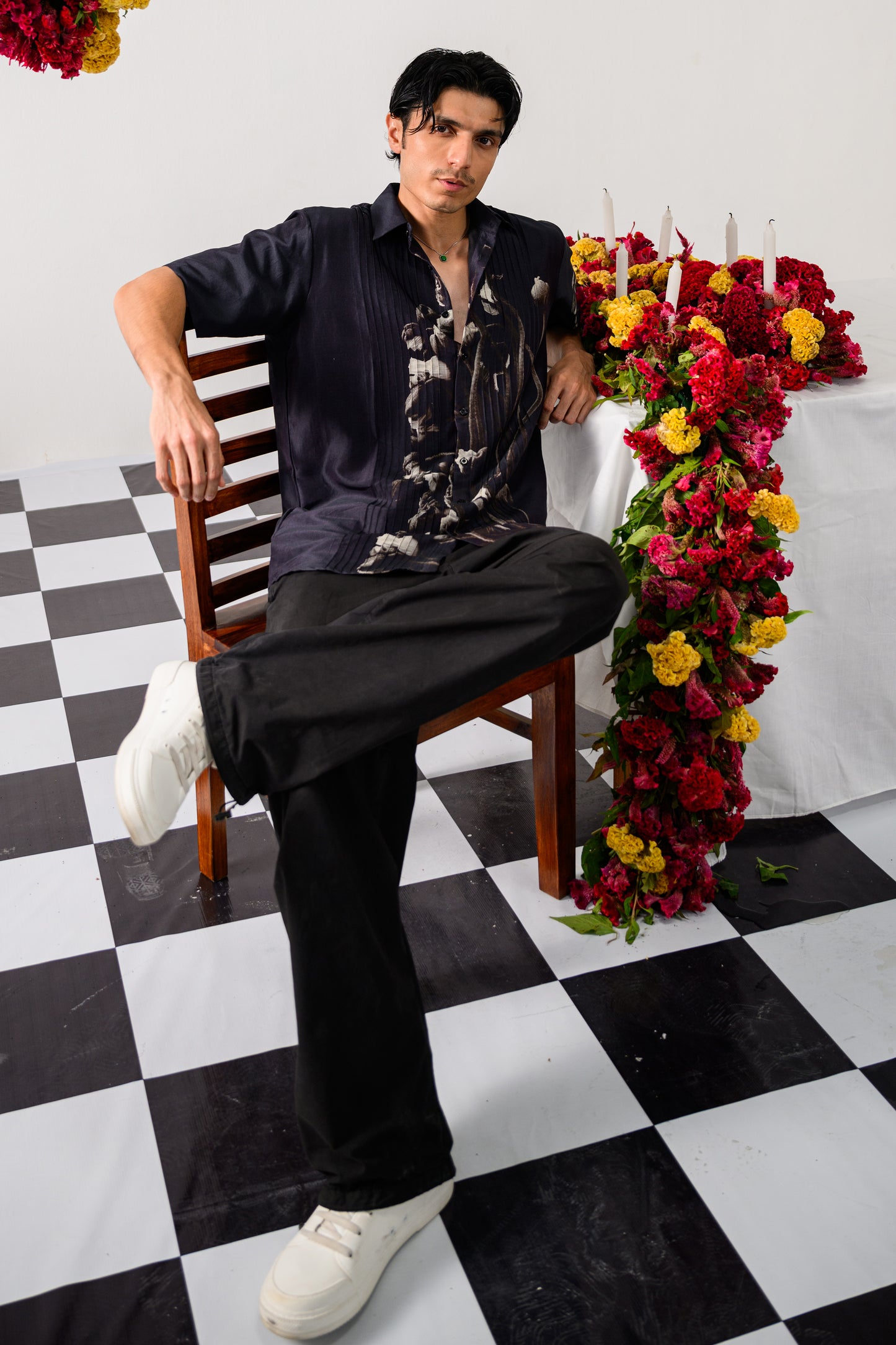 PLEATRIX SILK SHIRT