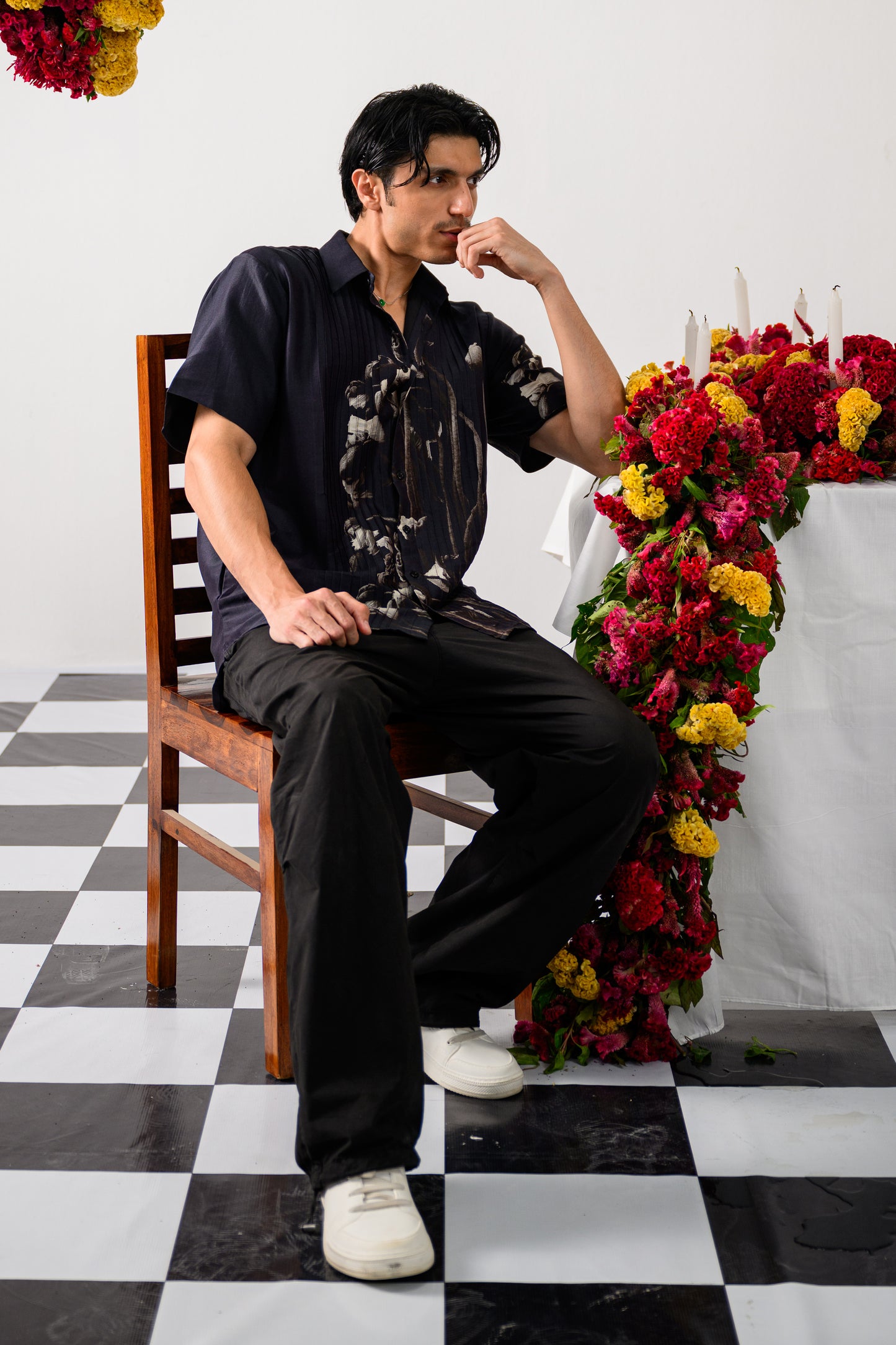PLEATRIX SILK SHIRT