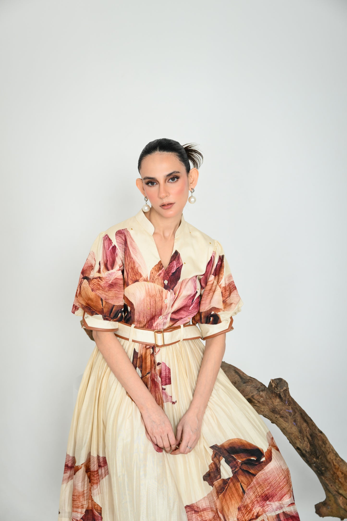 MAUVE POETRY GATHERED DRESS