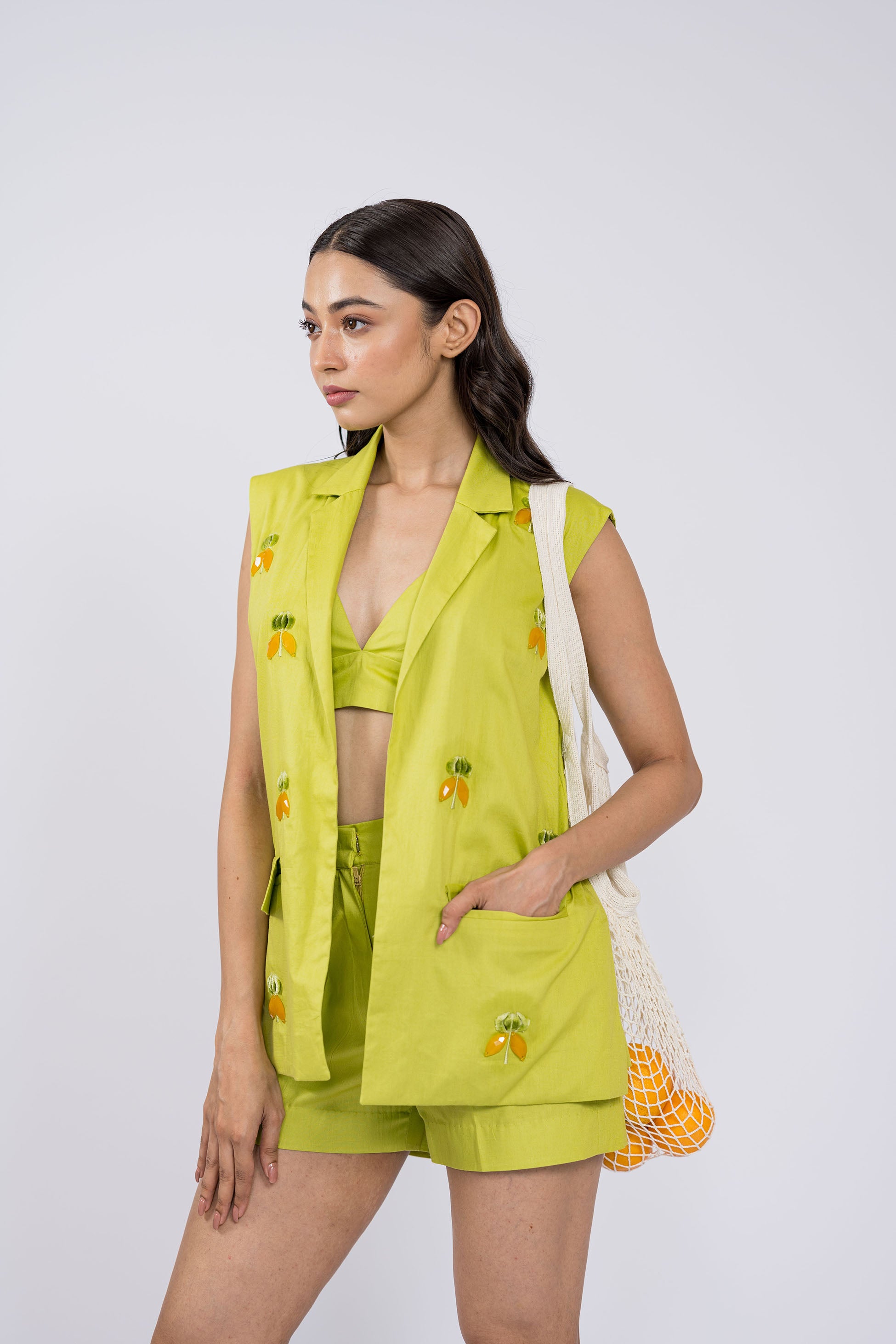 Chartruse Model Chartruse Blazer set – The Dramebaaz Co