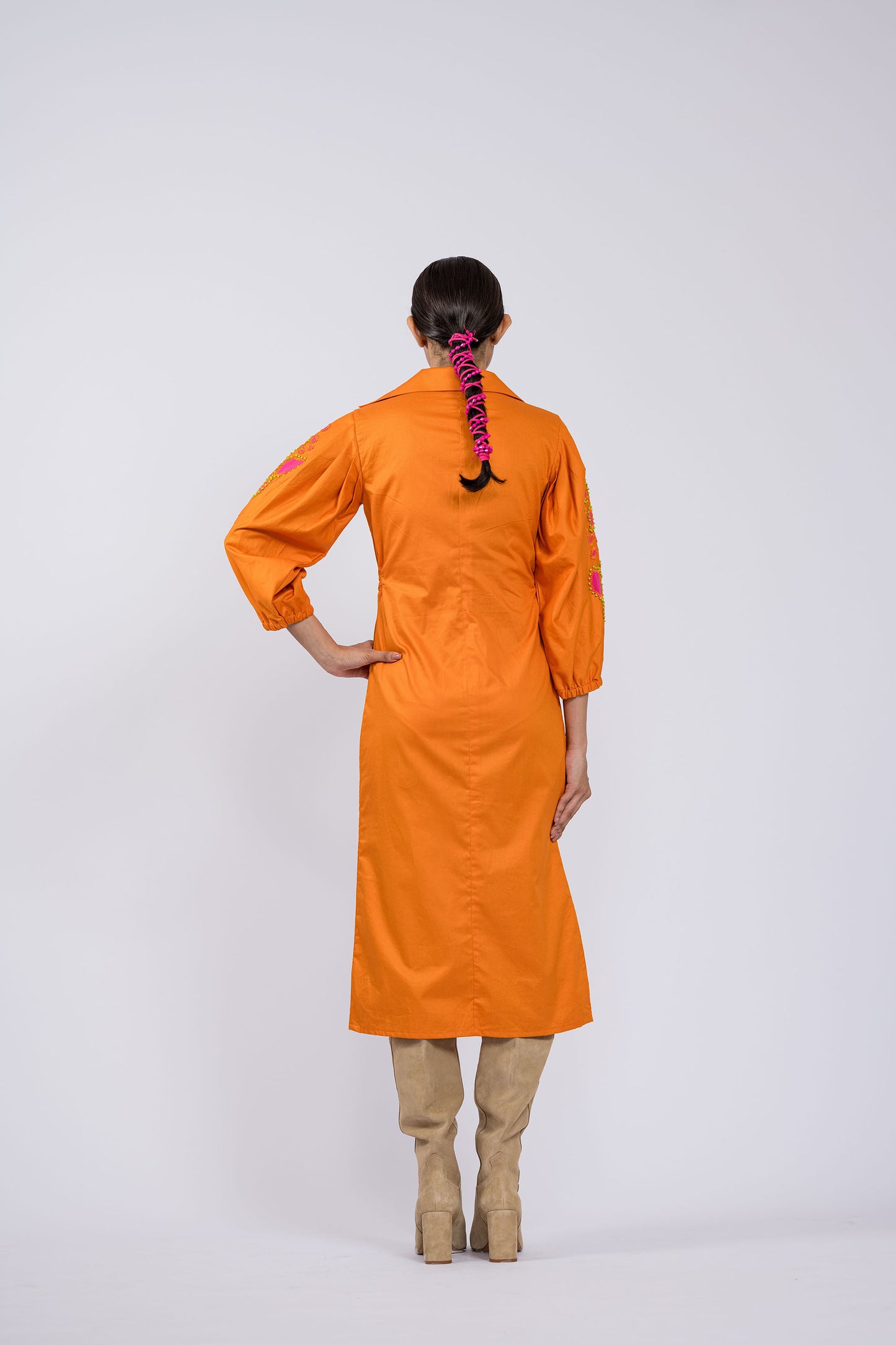 Tangerine Shirt Dress