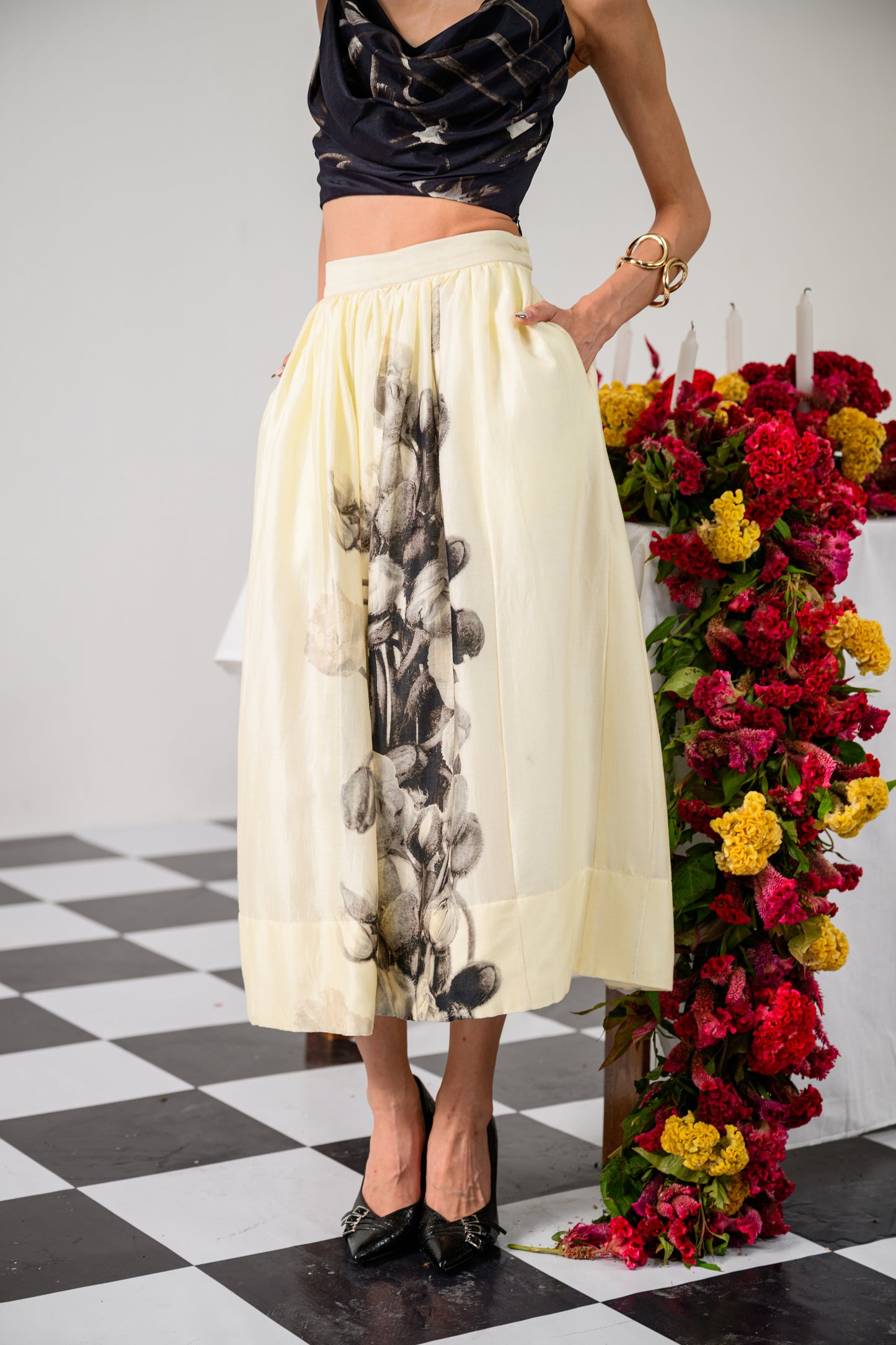 NOIR & IVORY LONG SKIRT