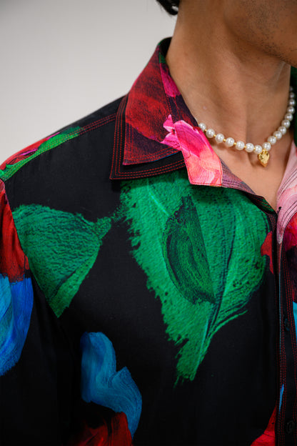 BINARY BOLD SATIN SHIRT