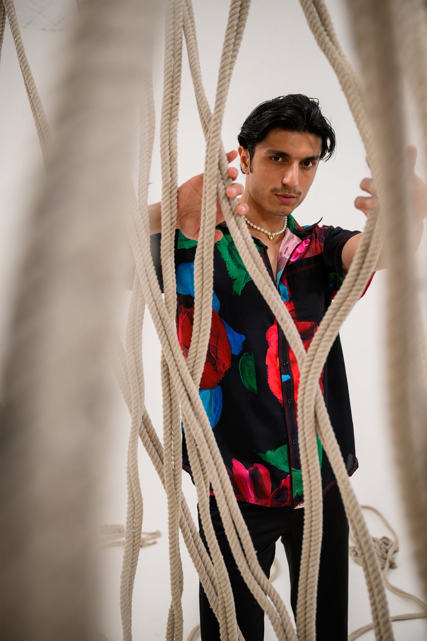 BINARY BOLD SATIN SHIRT