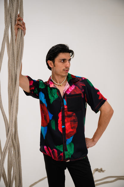 BINARY BOLD SATIN SHIRT