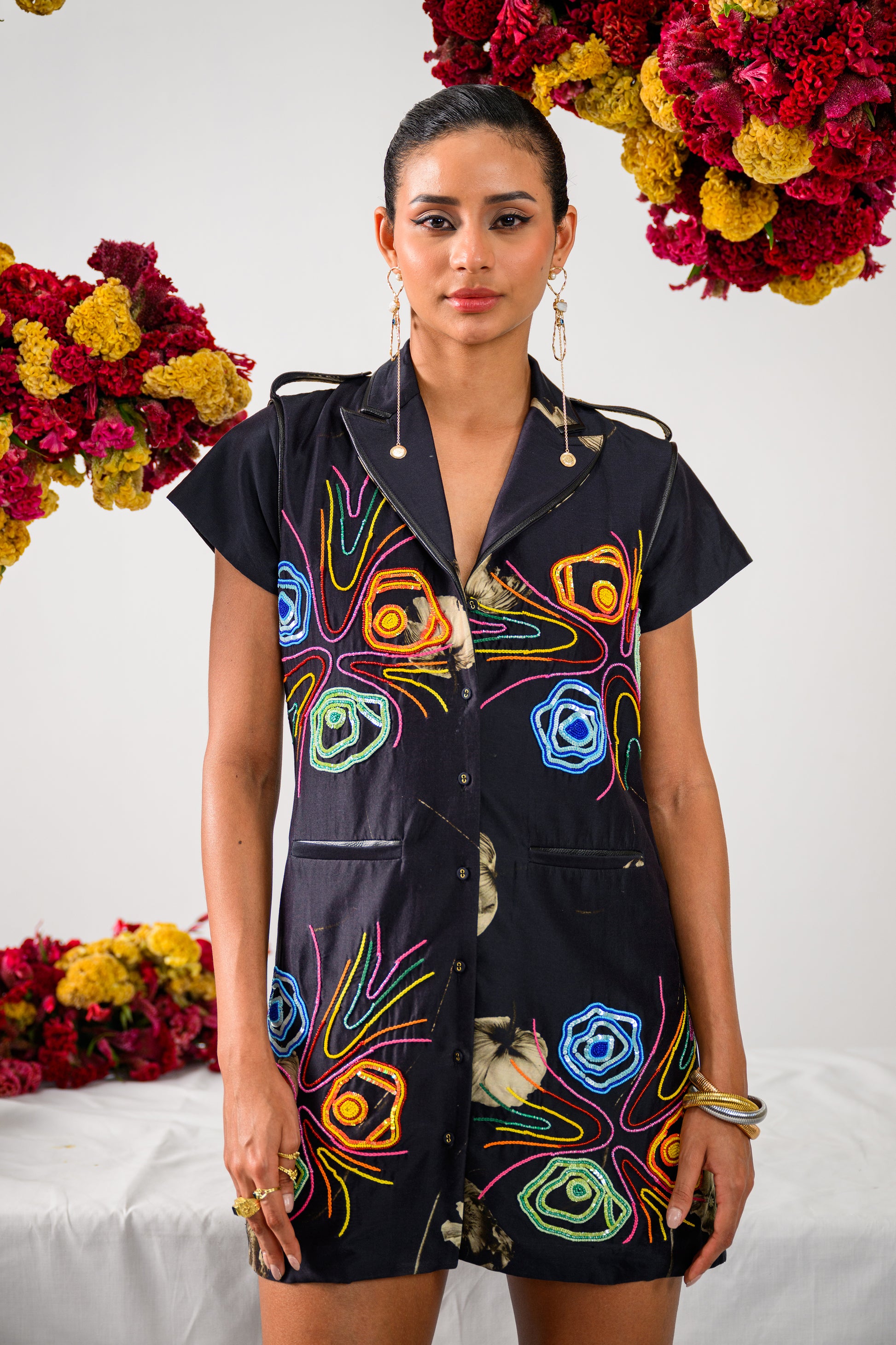 short aurora dress Tanya Taylor | Short Sleeveless Aurora Dress | Vista Blue/white Mini Dress