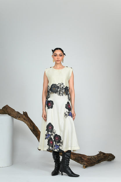 ANTHRACITE BLOSSOM SKIRT SET