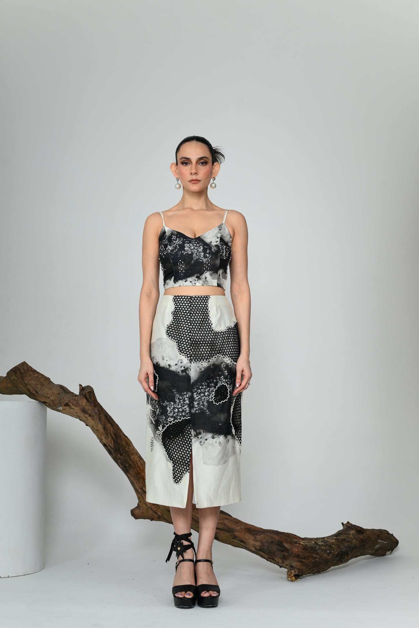 ILLUME BUSTIER-SKIRT SET