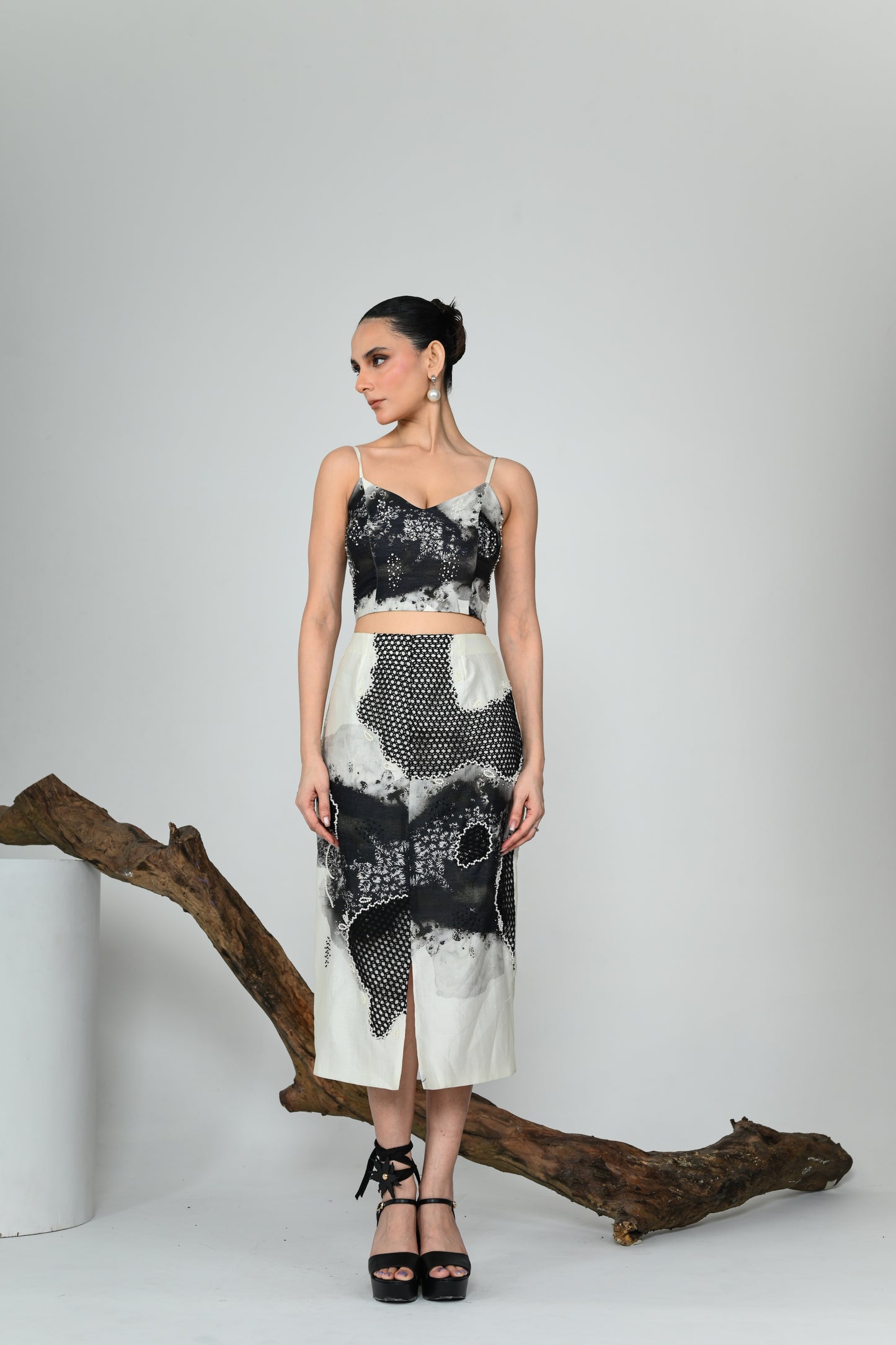 ILLUME BUSTIER-SKIRT SET