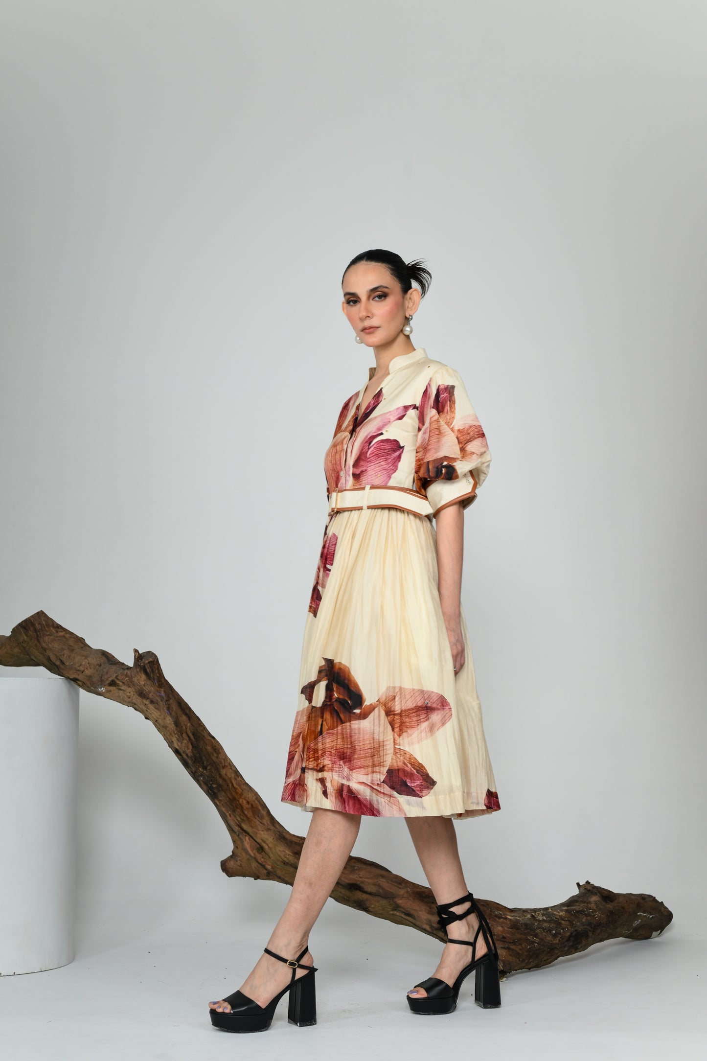 MAUVE POETRY GATHERED DRESS