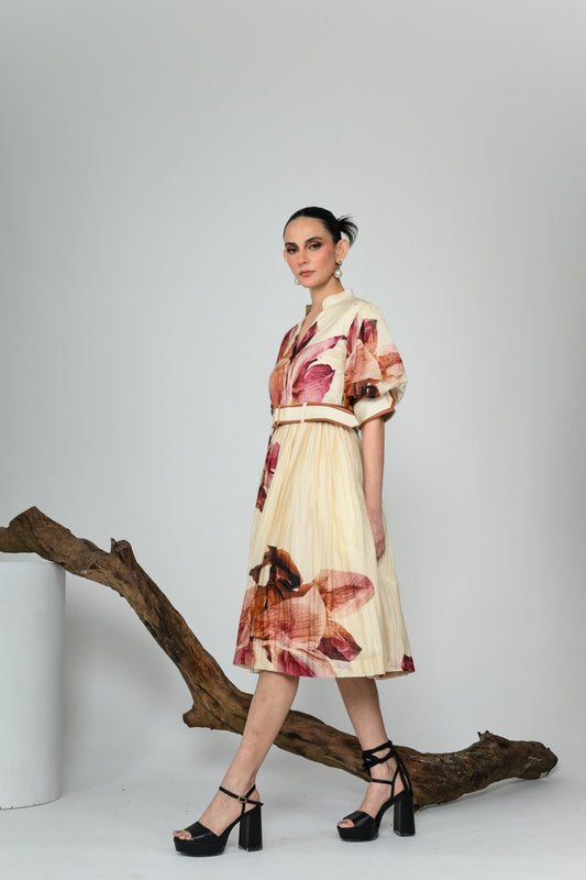 MAUVE POETRY GATHERED DRESS