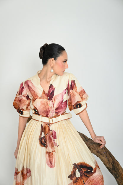 MAUVE POETRY GATHERED DRESS