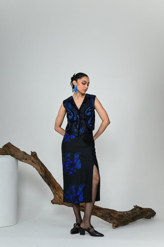 BLUE IVY PENCIL SKIRT