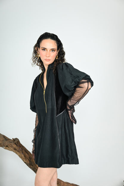 BLACK MIRAGE SHORT DRESS