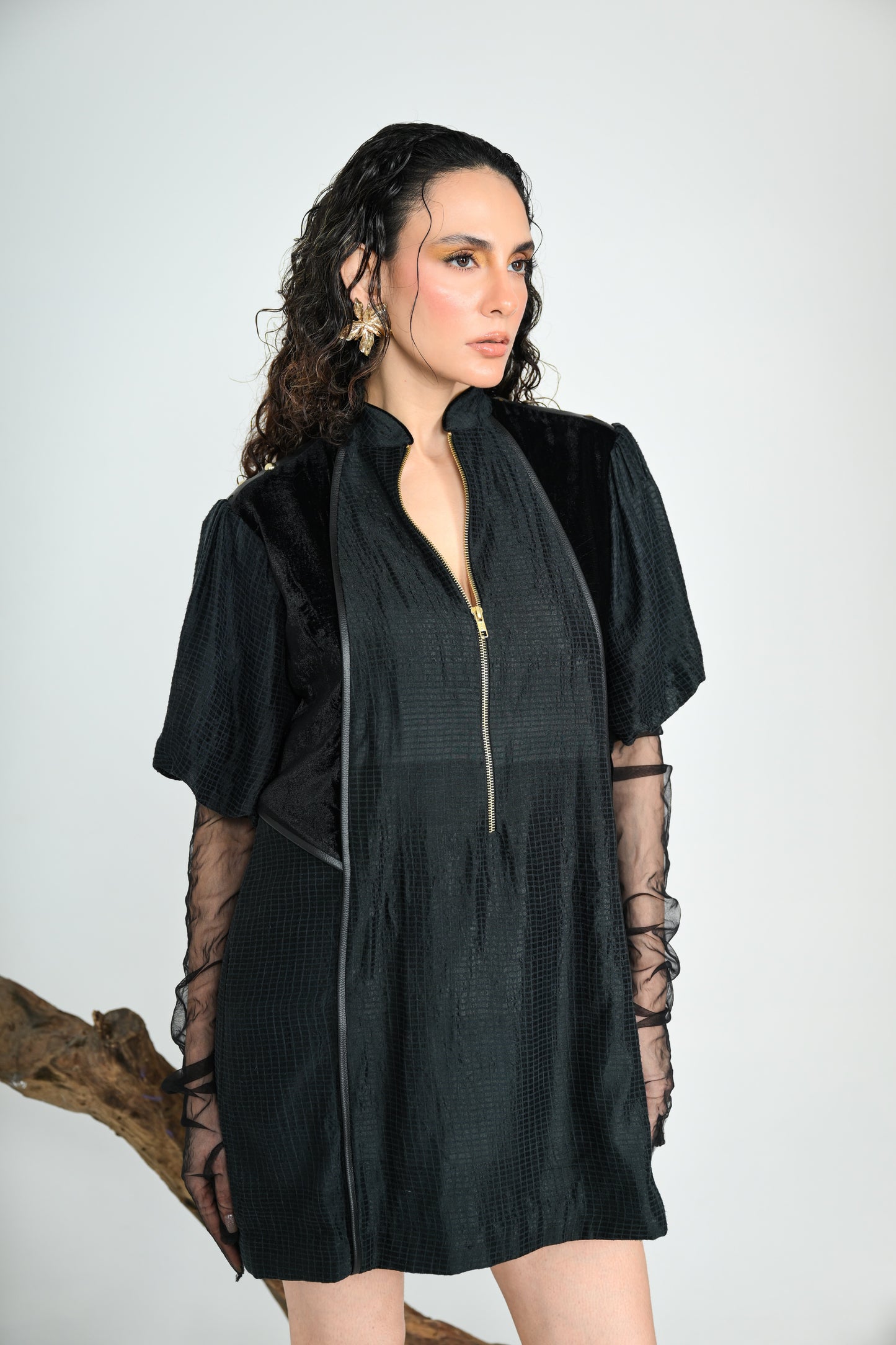 BLACK MIRAGE SHORT DRESS