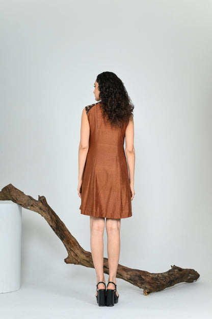 CARAMEL SCULPTED DRESS