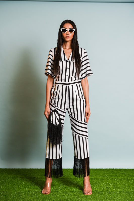 Stripe Co-ord Set With Tassel