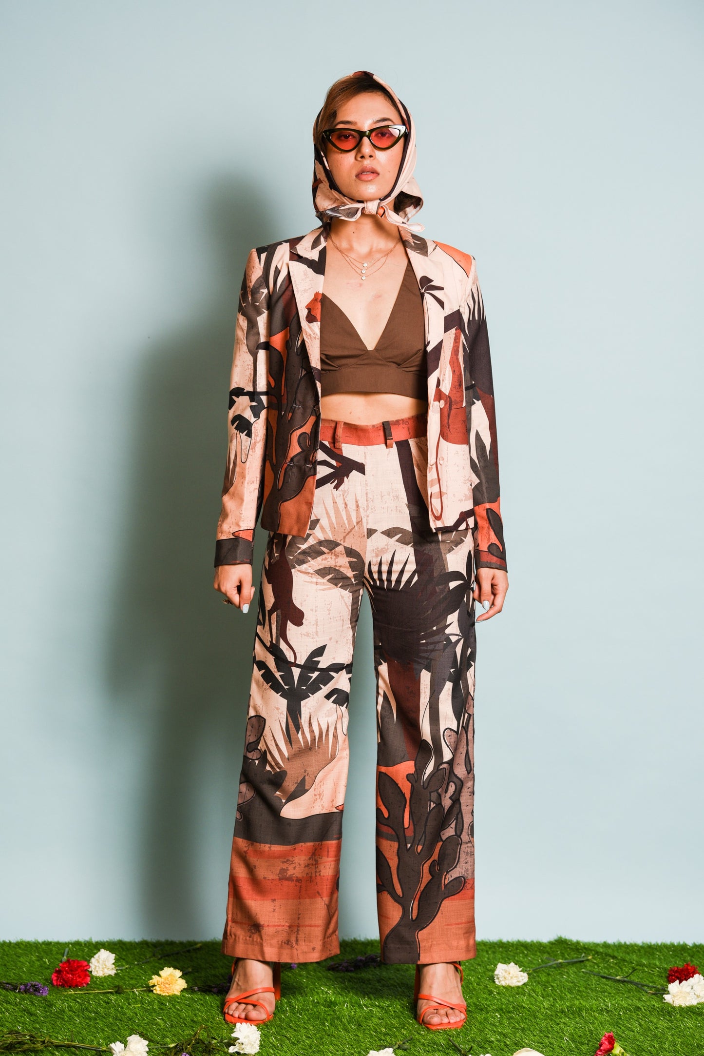 Safari Print Blazer Set